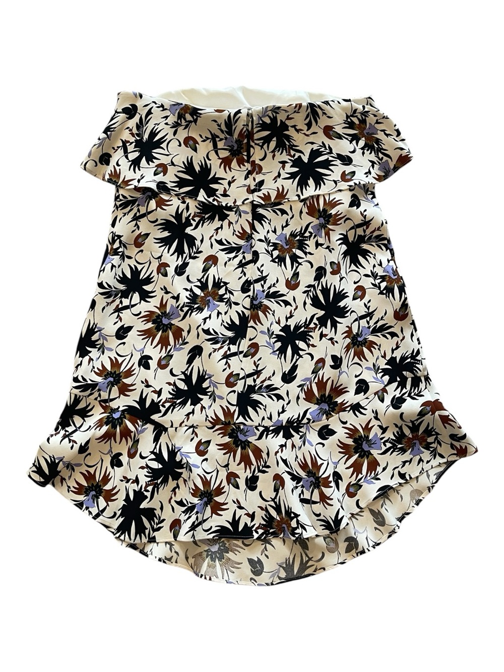 A.L.C. Romy Strapless Ruffle Mini Dress In White Floral, 100% Silk, Size 6 - Picture 4 of 16